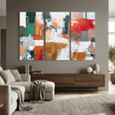 Blue Teal Abstract Canvas Wall Art, Modern Textured Painting Print, Navy Orange White Contemporary Art, Neutral Living Room Decor, Office Art by MyGreatCanvas | Canvas Wall Art Prints | Photo Prints & Wall Decor