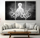 Black White Octopus Wall Art Canvas Print by MyGreatCanvas | Canvas Wall Art Prints | Photo Prints & Wall Decor