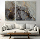 Gray Marble Fluid Wall Art – Modern Abstract Canvas Print