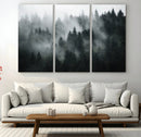 Foggy Forest Wall Art Canvas Print | 3 Panel Large Misty by MyGreatCanvas | Canvas Wall Art Prints | Photo Prints & Wall Decor