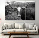 Western Home Wall Art Canvas Print, Framed Texas Longhorn by MyGreatCanvas | Canvas Wall Art Prints | Photo Prints & Wall Decor
