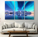 Northern Lights above Mountain Wall Art, Northern Lights