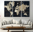 Antique Old World Map Wall Art Canvas Print