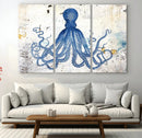 Octopus Canvas Wall Art | Coastal Marine Life Artwork for by MyGreatCanvas | Canvas Wall Art Prints | Photo Prints & Wall Decor
