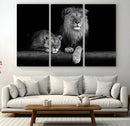 Lion Family Wall Art Canvas Print – Framed Majestic Wildlife by MyGreatCanvas | Canvas Wall Art Prints | Photo Prints & Wall Decor
