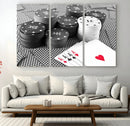 Poker Game Cards Wall Art Canvas, Multi Panel Wall Art