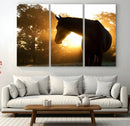 Horse at Sunset Wall Art Animal Canvas Print