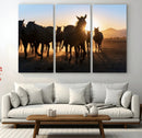 Horse Herd Wall Art Animal Canvas Print