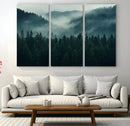 Captivating Misty Forest Wall Art Premium Canvas Print,