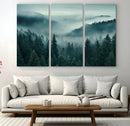 Captivating Misty Foggy Forest Wall Art Premium Canvas Print
