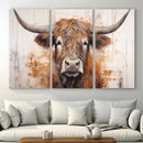 Vintage Scottish Highland Cow Cattle Art, Scottish Highland