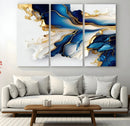 Gold Marble Art - Abstract Geode Gold And Blue Marble Shape