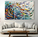 Modern Abstract Fish Shoal Wall Art Canvas Print, Colorful by MyGreatCanvas | Canvas Wall Art Prints | Photo Prints & Wall Decor