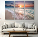 Sunset Beach Wall Art – Soothing Coastal Landscape, Ready to