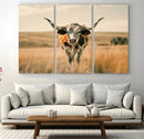 Texas Cow Wall Art Canvas Print for Farm House Wall Decor, by MyGreatCanvas | Canvas Wall Art Prints | Photo Prints & Wall Decor