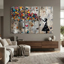 Banksy Wall Art - Banksy Girl and Butterfly Explosion Wall