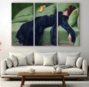 Decadent Girl by Ramon Casas Wall Art Canvas Print, Framed