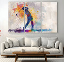 Watercolor Golf Swing Wall Art Canvas Print | Vibrant