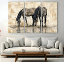 Chinese Style Abstract Black Horses Wall Art Canvas Print - by MyGreatCanvas | Canvas Wall Art Prints | Photo Prints & Wall Decor