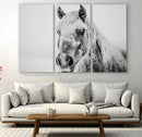 White Horse Wall Art | Ready to Hang and Framed | Winter
