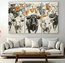 Texas Longhorn Wall Art Canvas Print – Herd Abstract Cow by MyGreatCanvas | Canvas Wall Art Prints | Photo Prints & Wall Decor