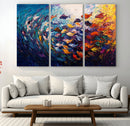 Vibrant Abstract Fish Swarm Art – Colorful Fish Inspired