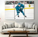 San Jose Sharks Ice Hockey Player Wall Art Canvas Print