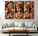Indian Woman Statue Wall Art Canvas Print