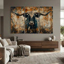 Longhorn Wall Art – Rustic Western Bull Canvas Print, Modern