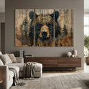 Abstract 399 Bear Wall Art | Rustic Cabin Wall Decor with