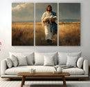 Jesus Shepherd Wall Art | Ready to Hang Triptych Canvas of