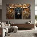 Longhorn Texas Cow Bull Wall Art | Rustic Farmhouse Canvas by MyGreatCanvas | Canvas Wall Art Prints | Photo Prints & Wall Decor