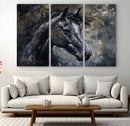 Large Abstract Horse Wall Art Canvas Print | Farmhouse Wall
