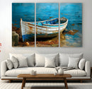 Vintage Boat on Tranquil Waters | Coastal Wall Art for