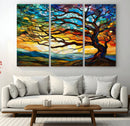 Vibrant Mosaic Tree of Life Wall Art | Stained Glass Style