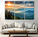 Sunrise Over Mountain Range Wall Art Canvas Print, Farmhouse