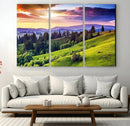 Green Hills and Sunset Wall Art Print - Scenic Landscape by MyGreatCanvas | Canvas Wall Art Prints | Photo Prints & Wall Decor