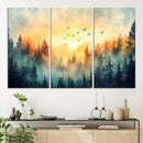 Sunrise Forest Wall Art – Framed Misty Pines Canvas Artwork by MyGreatCanvas | Canvas Wall Art Prints | Photo Prints & Wall Decor