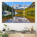 Maroon Bells Wall Art – Framed Snowy Mountain Canvas by MyGreatCanvas | Canvas Wall Art Prints | Photo Prints & Wall Decor
