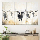Texas Longhorn Wall Art Canvas Print – Rustic Western Bull