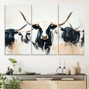 Texas Longhorn Wall Art Canvas Print – Majestic Horned Bull