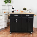 Wood Top Rolling Kitchen Trolley Island Cart Storage Cabinet by LJGDeals