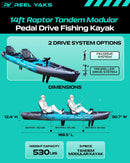 Raptor 14ft Tandem | Fin Drive | Modular Fishing Kayak by ReelYaks