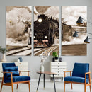 Black Steam Train Canvas Wall Art Print Steam Locomotive Art