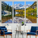 Maroon Bells Wall Art – Framed Snowy Mountain Canvas by MyGreatCanvas | Canvas Wall Art Prints | Photo Prints & Wall Decor