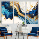 Blue Gold Flow Wall Art Canvas Print – Framed Marble Design by MyGreatCanvas | Canvas Wall Art Prints | Photo Prints & Wall Decor