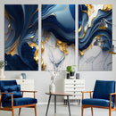 Blue Marble Wall Art Canvas Print – Framed Gold Veins by MyGreatCanvas | Canvas Wall Art Prints | Photo Prints & Wall Decor
