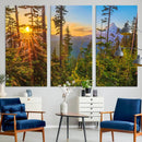 Forest Sunset Wall Art Canvas Print – Green Pines Sunset