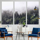 Misty Forest Wall Art Canvas Print – Foggy Pines Pine Valley