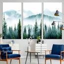 Misty Pine Forest Wall Art, Foggy Mountain Landscape Canvas by MyGreatCanvas | Canvas Wall Art Prints | Photo Prints & Wall Decor